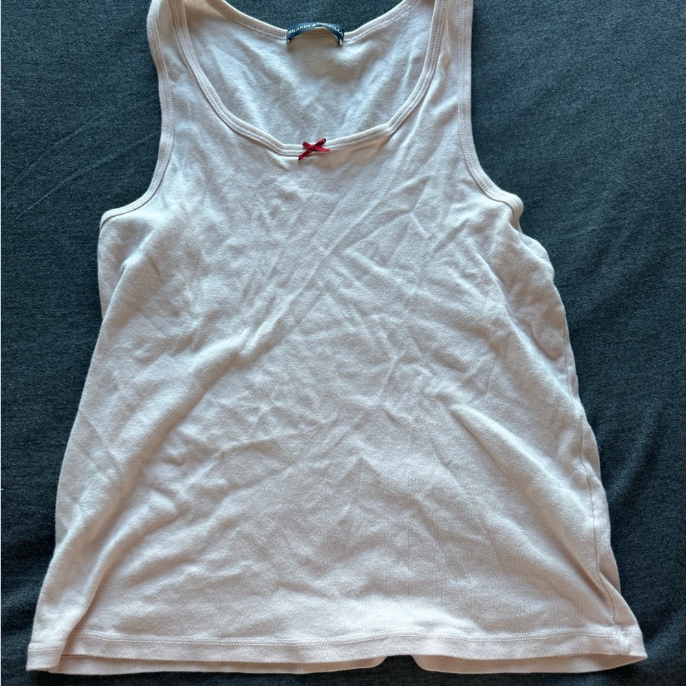 Pink Brandy tank with red bow